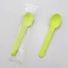 Fabricante de Cucharas Desechables de Almidón de Maíz, Cucharas para Yogur, Cucharas para Helado y Pudín, Cucharas Biodegradables Ecológicas con Impresión de Logo