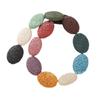 Colar Pulseira Oval de Pedra Vulcânica Colorida com Contas Acabadas Contas Soltas para Montagem de Joias DIY Acessórios Atacado