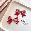 Outono e inverno xadrez arco semi-acabados produtos Ano Novo doce acessórios para o cabelo hairpin diy jóias acessórios celular shell sapatos