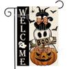 Bandera de jardín de Halloween de gran oferta transfronteriza, serie de calaveras fantasma, decoración de patio al aire libre, bandera de jardín de lino de doble cara