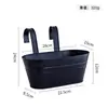 Vaso de metal para pendurar para jardim de varanda, conjunto de vasos de parede para grades e cercas, baldes suspensos para plantas verdes e suculentas