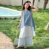 Conjunto de Vestido Chaleco de Verano para Niñas Estilo Coreano 2026 Nuevo de Moda Fresco Conjunto para Viaje Pantalones de Pierna Ancha Ropa de Verano