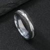 Anillo de pareja de acero inoxidable esmerilado con diseño de flor y línea cruzada, joyería creativa transfronteriza de moda, simple y liso, fabricante al por mayor