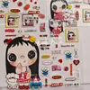 Peluche Suave y Lindo Perro Falda de Cuadros Rojos Xiaoyu Yuy Pegatina de Gelatina Bola de Osito Corazón Funda para Teléfono DIY Tableta