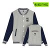 Uniforme de béisbol Slam Dunk estampado chaqueta negra primavera y otoño cuello alto estilo casual americano chaqueta de béisbol chaqueta para mujer