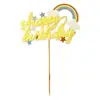 10 Colores Combinados Arcoíris Feliz Cumpleaños Decoración para Hornear Pastel Enchufe Nube Sol Luna Tarjeta de Inserto Banderín Suministros