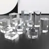 Columna Quadrada Transparente de Acrílico Suporte de Cristal Modelo de Brinquedo Suporte de Exibição Cosméticos Joias Cerâmica Antiga Suporte de Base