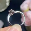 Anel Alexander em prata esterlina com incrustação feminina abertura ajustável não pega valor ao redor da pedra principal 5*7mm cristal limpo