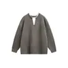 Rumeng marca moderna de estilo japonês, suéter casual minimalista retrô estilo universitário para homens, look de duas peças para o outono, malha versátil para o trabalho