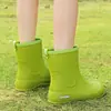 Botas de Lluvia Transfronterizas para Mujer para el Trayecto, Botas de Lluvia Impermeables, Cubrezapatos de Moda de Media Caña, Zapatos de Goma Resistentes al Desgaste con Suela Blanda Antideslizante para Mujer