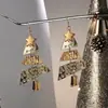 Pendientes Largos de Metal Navideños Transfronterizos para Mujer Fiesta Carnaval Pendientes de Moda Joyería de Oreja Exagerada de Gama Alta