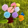 Flor Artificial de Palo Retorcido Producto Terminado Tulipán Girasol Ramo Arcoíris Tejido a Mano Decoración del Hogar Regalo