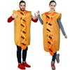 Fantasias Engraçadas de Cachorro Quente para Homens e Mulheres Adultos, Comida Paródia, Fantasias de Casal para Apresentação de Palco, Macacão de Cachorro Quente