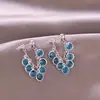 Brincos de Liga de Cobre com Zircônia Sintética, Brincos de Verão Brilhantes com Pingente de Cacho de Uva Pendurado Atrás, Brincos de Alto Padrão