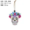 Decoraciones colgantes de madera de Halloween transfronterizas: Calaveras de azúcar del Día de Muertos, gatos negros, parcas, calabazas, arañas para colgar en ventanas y puertas