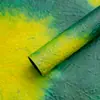 Papel Amarillo Papel de Regalo con Flor de Pensamiento de Siete Colores Estilo Tinta de Relieve Estéreo Verde Amoroso Ramo de Flores en Relieve Material de Envoltura Floral