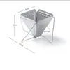 Suporte Portátil para Filtro de Café de Acampamento ao Ar Livre Funil Dobrável de Aço Inoxidável com Suporte Copo Filtrante Suporte para Café Coado