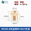 Reductor de Buje Roscado Macho y Hembra Métrico de Cobre Puro M5M6M8M10 1/2" 2" 3" Conector Reductor de Conversión para Manómetro
