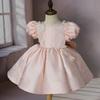 Roupa Infantil Estilo Verão Vestido Infantil para Meninas Vestido de Princesa Roupa de Apresentação Menina Vestido Infantil Bufante com Laço Meninas Verão