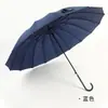Guarda-chuva reto criativo de 16 varetas com cabo longo, Guarda-sol de publicidade grande com cabo curvo resistente ao vento, Guarda-sol com logotipo personalizado
