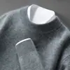 Suéter Premium de Cachemir con Cuello Medio para Hombre, Corte Holgado, Nuevo Estilo Otoño e Invierno 2026, Suéter Básico Casual de Punto de Lana