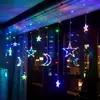 Luces de Estrella LED, Luces de Cortina, Configuración de Escena, Decoración Festiva Romántica, Habitación de Dormitorio, Luces de Atmósfera Navideña, Luces de Colores