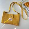 Bolsa de Teléfono Móvil de Punto Monocromática Nueva Estilo Coreano Nicho Xiaoxiang Bolsa de Almacenamiento Horizontal Bolso de Hombro Único Bolso de Alta Gama para Mujer