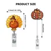 Porta-credencial retráctil de acrílico con forma de calabaza transfronterizo, clip retráctil para credencial de nombre de Acción de Gracias, clip para credencial de identificación de oficina