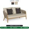 Sofá nórdico de exterior teca jardín ratán combinación mesa de té balcón exterior villa jardín silla de ratán muebles impermeables