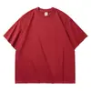 Pacote completo-340g camiseta de algodão solta pesada algodão puro marca de moda grande lisa cor sólida manga curta kuyuanwai