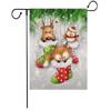 Bandeira de jardim de Natal transfronteiriça, bandeira decorativa de linho para pátio de férias de Natal, logotipo impresso frente e verso, bandeira de jardim para festa