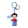 Chaveiro Macio de Borracha Estilo Chinês Personagem Lu Xun Pingente Comemorativo de Turismo Cultural de Shaoxing Acessório para Mochila Literária Pequeno Presente Criativo