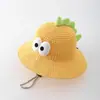 Sombrero de Sol de Verano para Niños, Estilo Delgado, Sombrero de Sol Transpirable para Bebés para Salir, Sombrero de Paja con Protección Solar de Oso de Dibujos Animados para Niños y Niñas