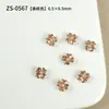 Pedras Strass para Unhas Artísticas Flor de Quatro Pétalas Brilhante Zircônia Luxuosa e Deslumbrante Incrustada com Pérolas Acabamento Manual Flores de Zircônia Ornamentos Strass