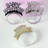 Decoración para Fiesta de Navidad 2025 Año Nuevo Headwear Papel de Aluminio Banda para la Cabeza FELIZ AÑO NUEVO