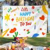 Tela de Fondo de Cumpleaños Estilo Ins Tela Colgante para Fotos de Celebridades de Internet para Niños y Niños Decoración Fotográfica para Fiesta de Cumpleaños de Bebé Tela Colgante