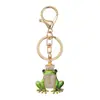 Chaveiro Sapo Pequeno com Coroa e Diamantes, Pingente Decorativo Versátil para Bolsa de Menina Animal, Acessório Requintado, Pequeno Presente