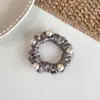 Elegante Goma para el Cabello de Perlas Cuerda Sencilla para el Cabello Banda de Goma de Intestino Delgado de Gama Alta para Peinado de Albóndiga Banda Elástica