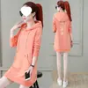 Moda Otoño e Invierno Tallas Grandes Holgado Adelgazante Longitud Media Sudadera para Mujer Casual Forrada de Polar Engrosada con Capucha Vestido Pulóver