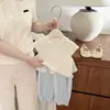 Calça de Verão Anti-Mosquito Azul e Branca Xadrez para Bebês e Crianças Pequenas Meninas com Cintura Elástica de Renda, Calça Longa Casual Respirável com Barra Ajustada