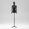 Loja de roupas versão coreana preto ombro plano manequim feminino meio comprimento janela ângulo reto ombro falso boneca corpo inteiro manequim exposição suporte