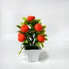 Árbol de la fortuna de 8 ramas transfronterizo, planta en maceta de flor artificial para escritorio de oficina y sala de estar, bonsái de fruta simulada, regalo de Año Nuevo