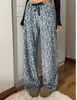 Pantalones Casuales Nuevos Europeos y Americanos de AliExpress Transfronterizos Estampado de Leopardo Pantalones Largos de Pierna Ancha