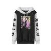 Sudadera con capucha de la serie Ghost Extermination Blade con forro polar para parejas, talla grande, para hombres y mujeres, sudadera con capucha de moda con color en contraste