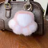 Coelho Xiaoduo Imitação de Pelo de Coelho Rex Patinha de Gato Pingente de Pelúcia Charme de Bolsa Patinha Fofa Pequena Acessório Chaveiro de Carro