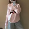 Sudadera Holgada Informal de Hombro Caído Estilo Ins con Estampado de Perro para Mujer, Nuevo Top de Moda Otoñal Spicy Girl