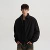 Chaqueta de aviador de solapa retro estilo americano de color sólido, abrigo de béisbol para hombre, abrigo corto informal de primavera y otoño a la moda.