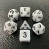 Conjunto de Dados Poliédricos D&D com Padrão de Mármore, Cores Misturadas, Transparente, D4D6D8D10D12D20 Lados, Tabuleiro Coc, Conjunto de Sete Peças