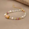 Joyería al por mayor: lapis lázuli natural, pulseras de perlas de lujo ligero de nicho, accesorios versátiles para niñas, joyería simple de alta gama