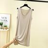 Camisola feminina de verão, plus size, solta, sem mangas, com decote em V, saia fina, comprimento médio